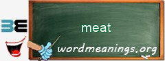 WordMeaning blackboard for meat